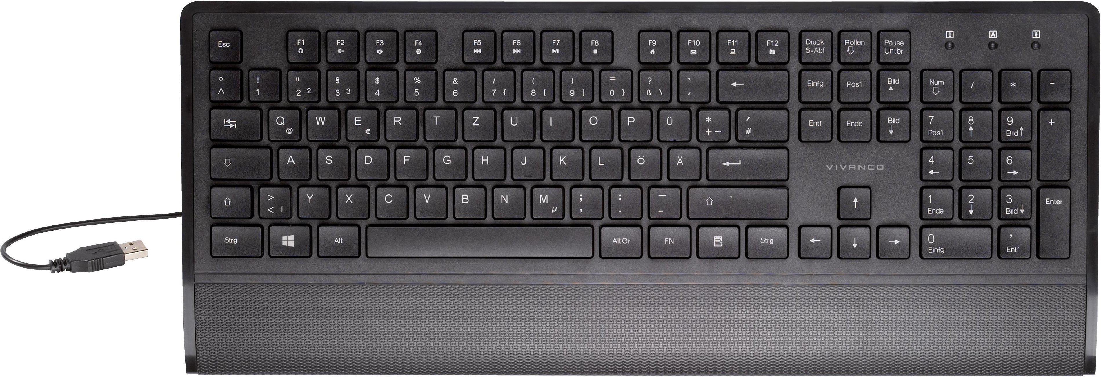 Multimedia Tastatur mit Handballenauflage (60448)