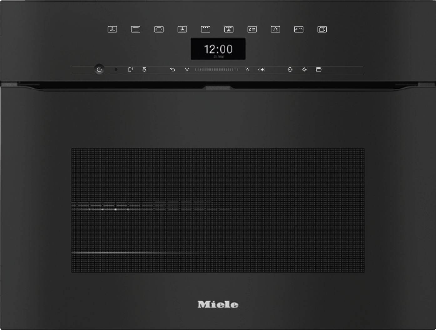 H 7440 BPX Griffloser Kompakt-Backofen Obsidianschwarz