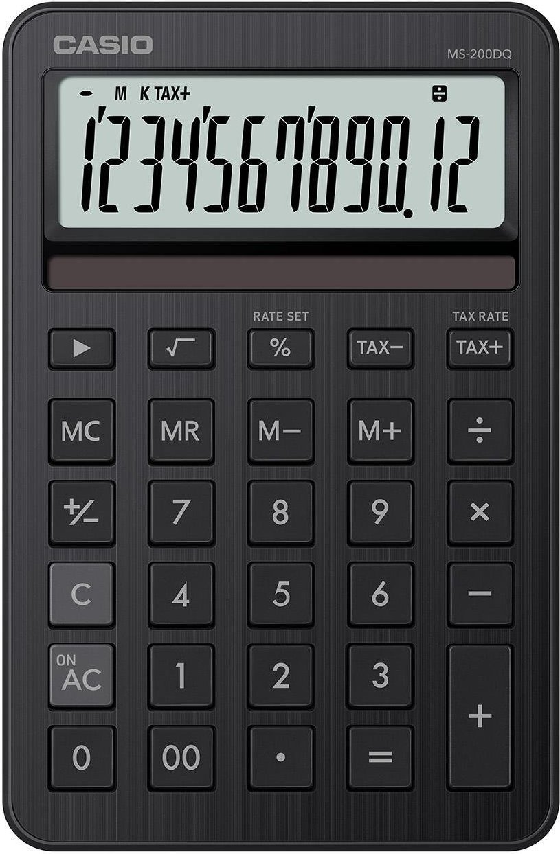 MS-200DQ Schwarz Taschenrechner