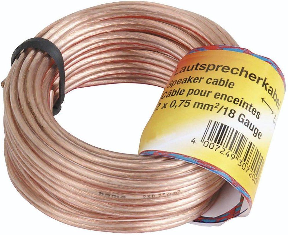 Lautsprecherkabel, 2x 0,75 mm², 10 m, Transparent (00205141)