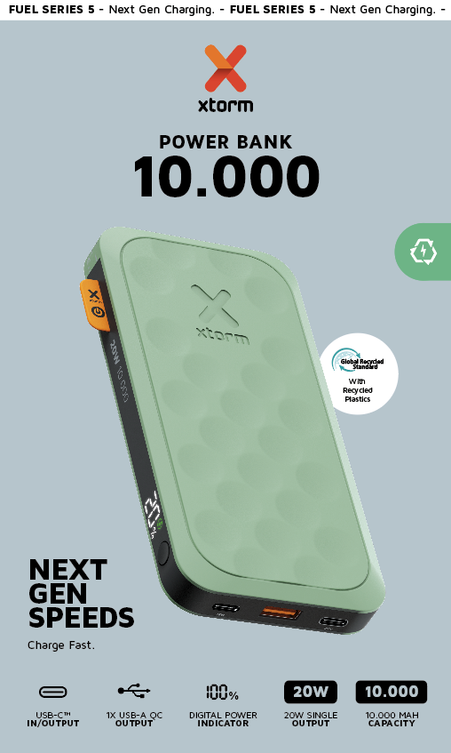20W Fuel Series Powerbank 10.000mAh Sage Green (64126)