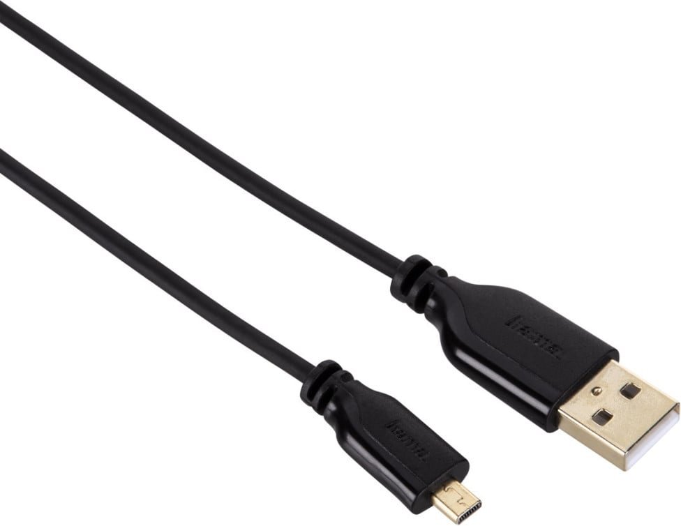 USB-2.0-Anschlusskabel, A-Stecker - Mini-B-St. (B8 Pin), 0,75 m, Schwarz (00074249)