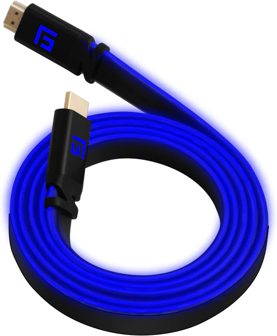 LED HDMI-Kabel 2.1, 1,5 m, High Speed, 8K/60Hz, Blau