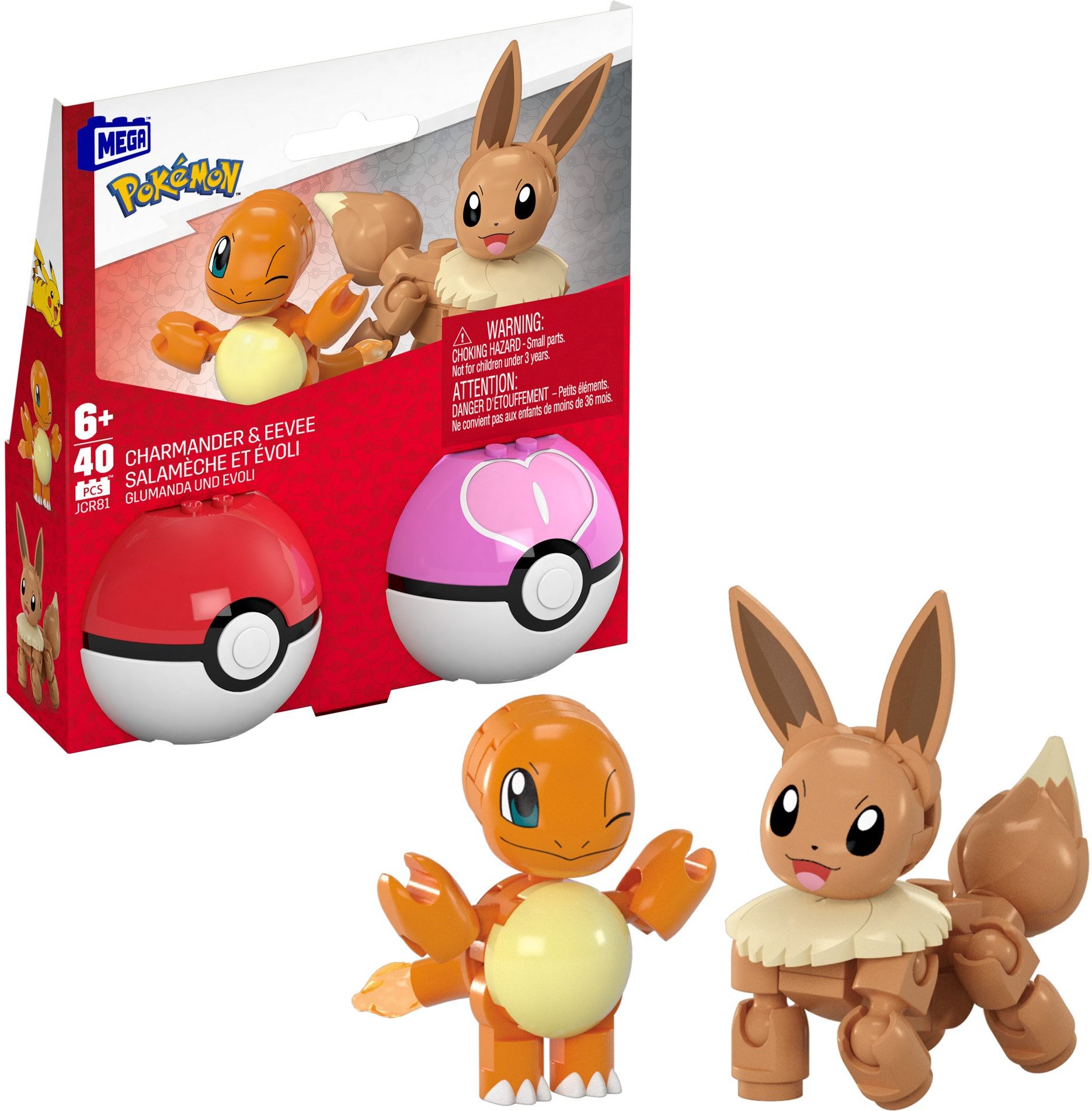2er Pokéball Set - Evoli und Glumanda