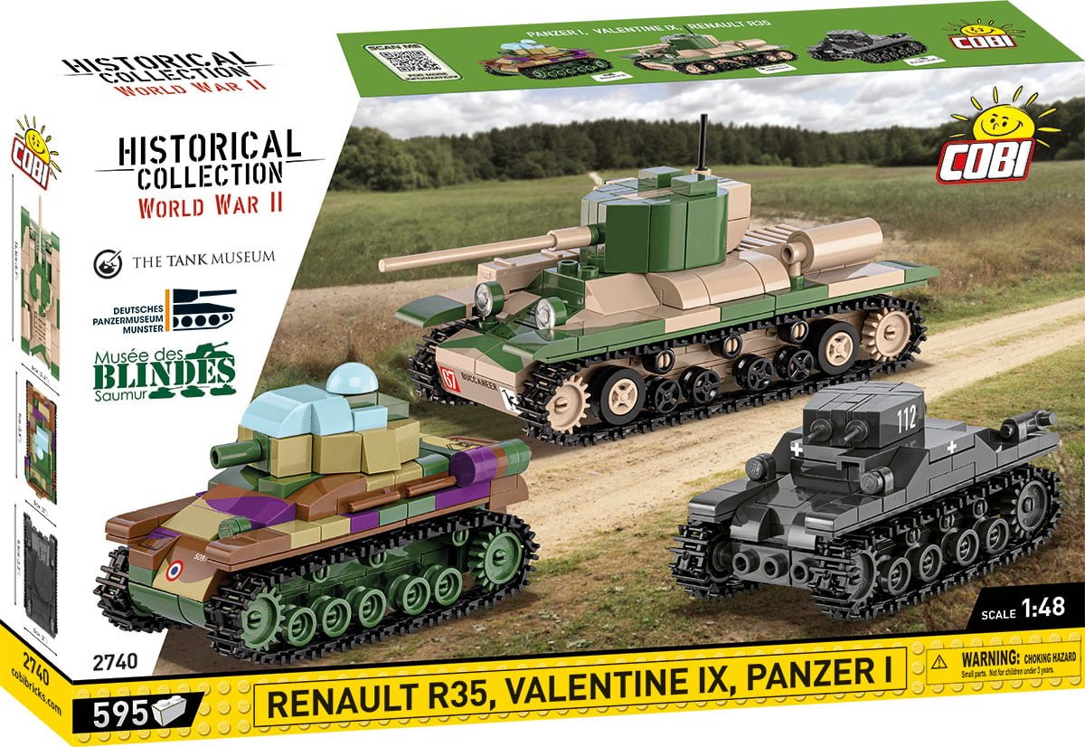 3er Set Panzer: Renault R35 - Valentine IX - Panzer I
