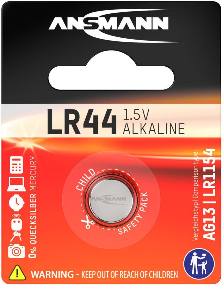 Alkaline LR44, 1er Blister