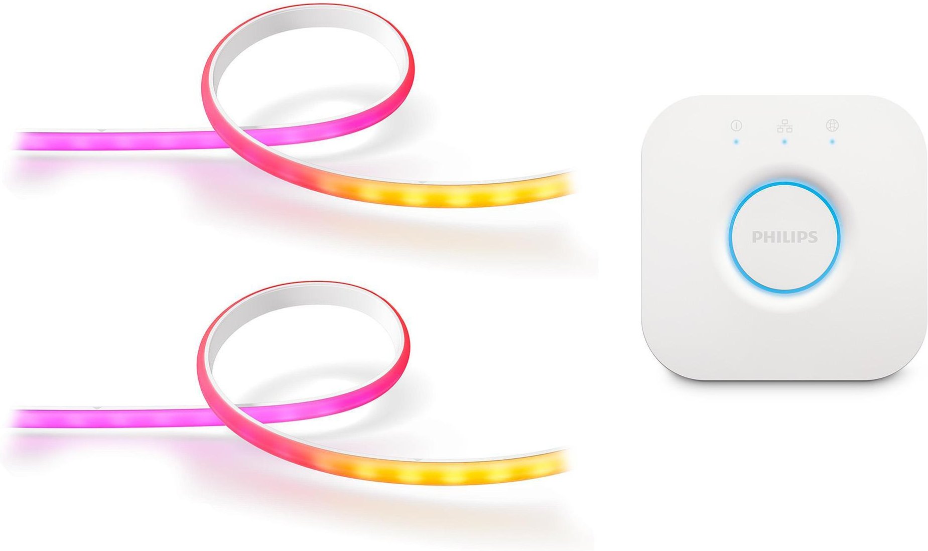 Set: Gradient Ambiance Lightstrip 2m + Gradient Ambiance Lightstrip Erweiterung 1m inkl. Hue Bridge