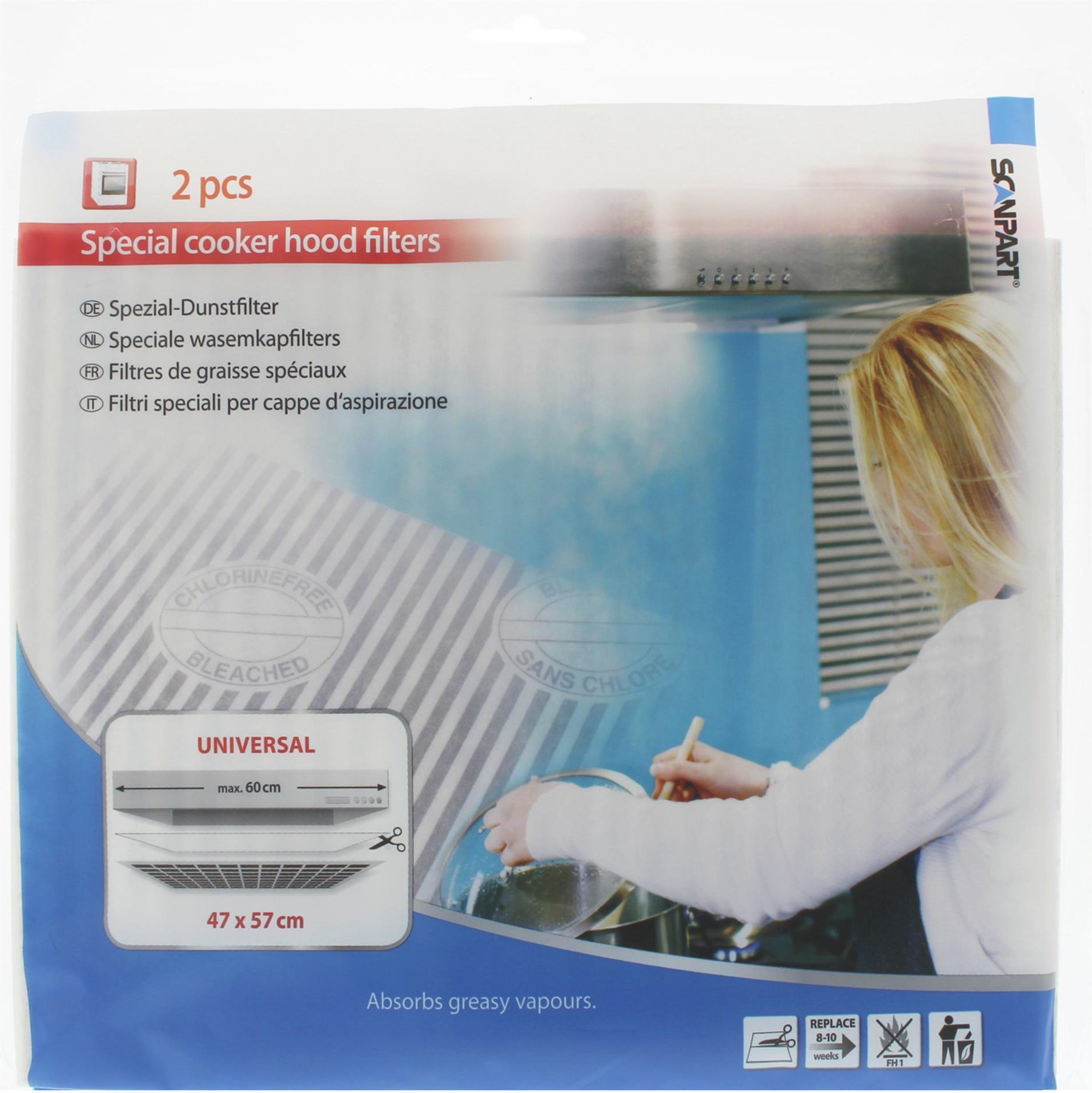 Dunstfilter Set 47x57cm flach