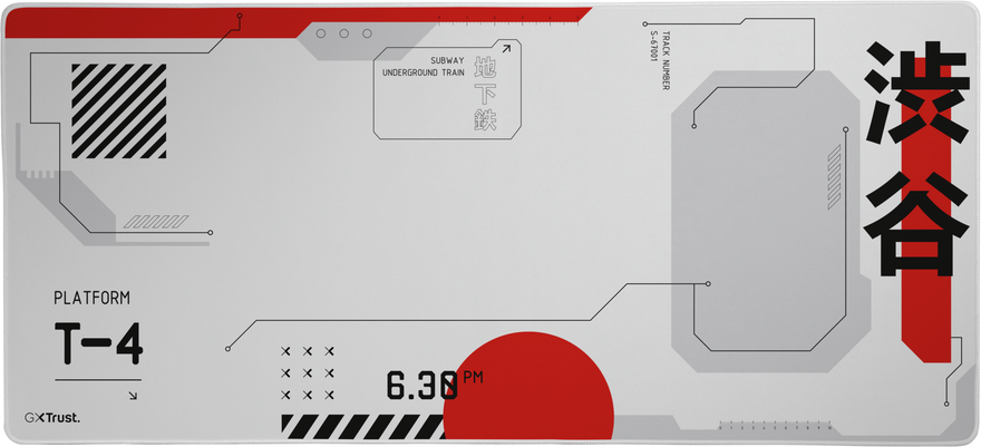 GXT 759 XXL Gaming-Mauspad, Weiß/Rot