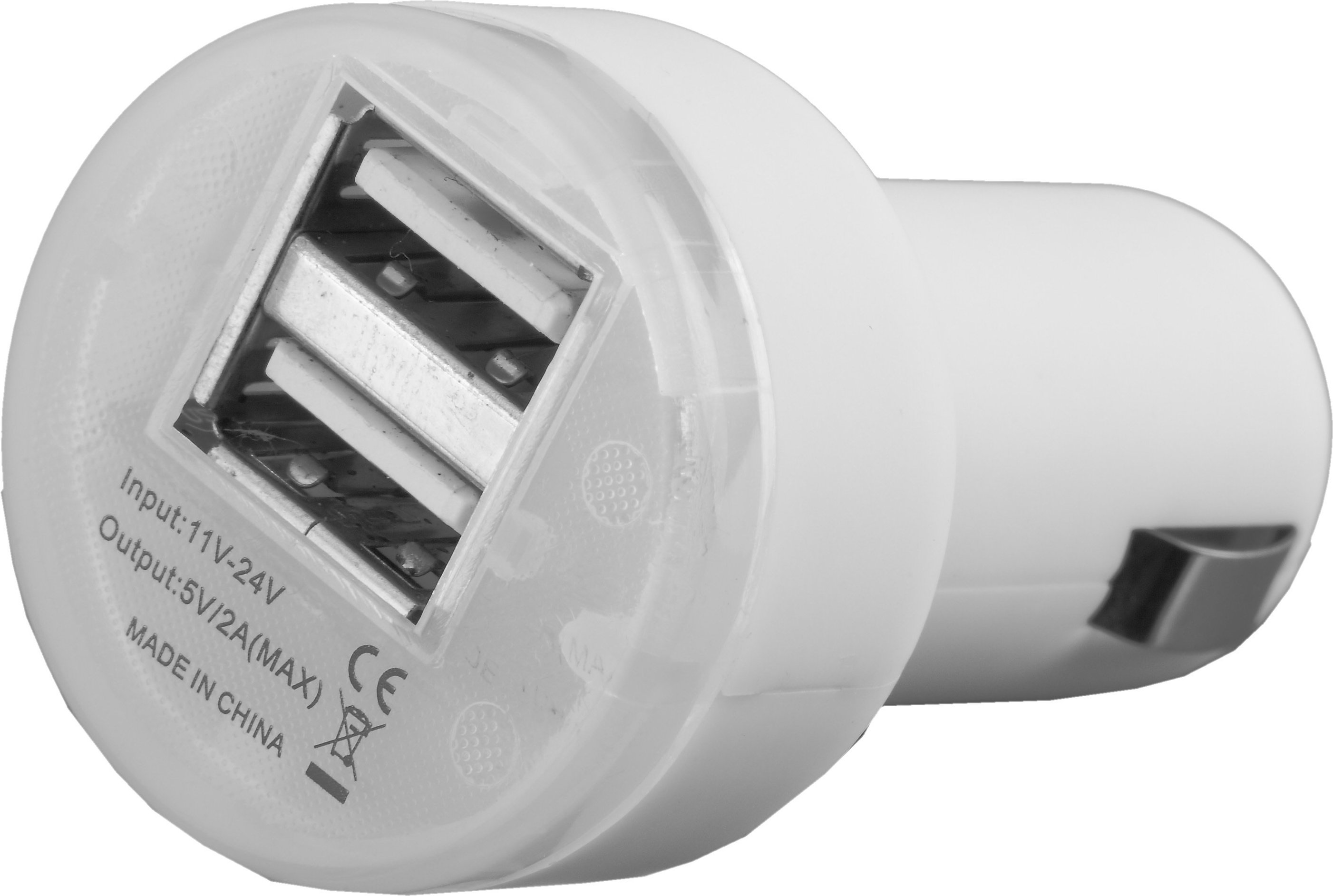 Premium USB Car Charger DUAL 2 A White