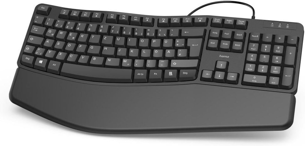 Ergonomische Tastatur "EKC-400", mit Handballenauflage, Schwarz (00182630)