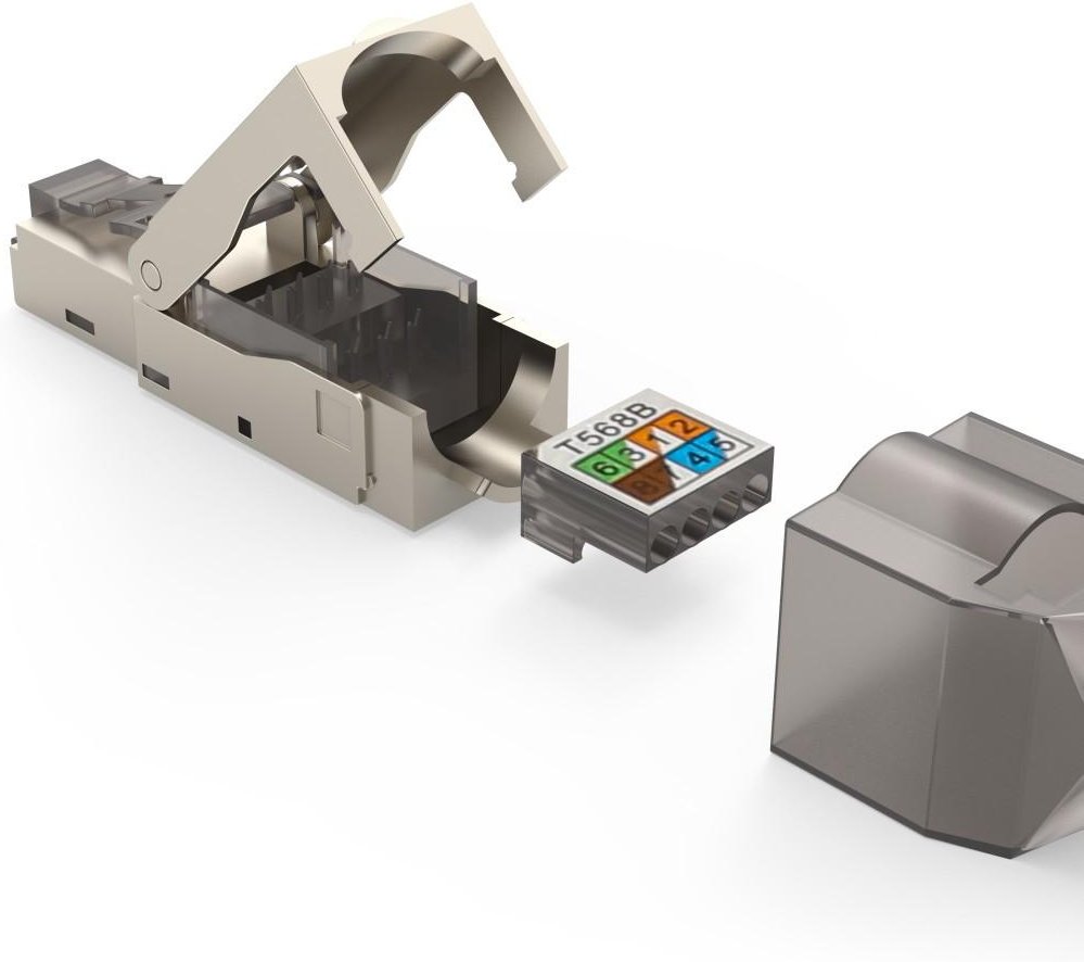 Netzwerkstecker, CAT-6a, 10 Gbit/s, geschirmt, werkzeuglose Montage, 5 St. (00200793)