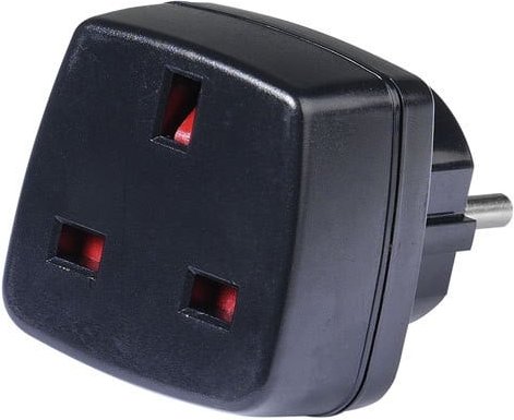 Reisestecker Großbritannien, Buchse - Schuko Stecker (28693)