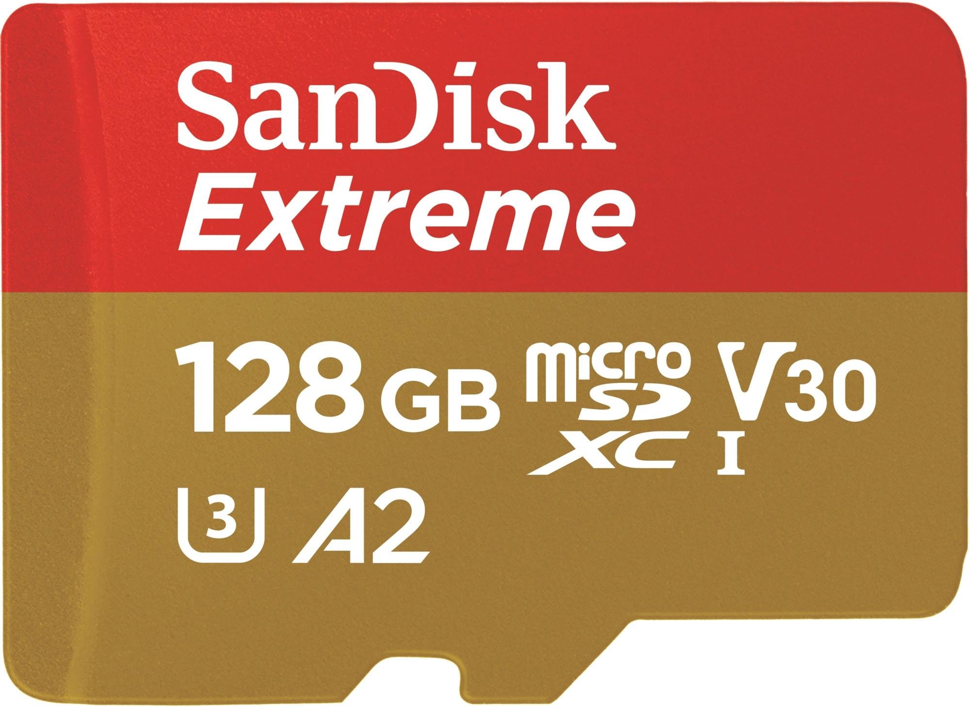 Extreme 128GB (R170MB/s) Cams&Drones + Ad. 1 Jahr RescuePRO DX (214510) micro SDXC Speicherkarte