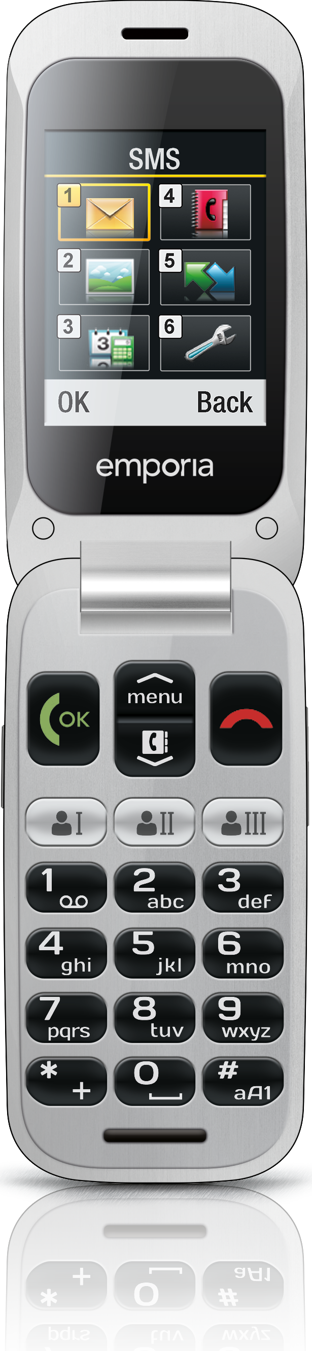 One silber-grau Handy