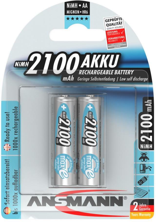 NiMH Akku Mignon AA 2100 mAh maxE 2er Blister Akku