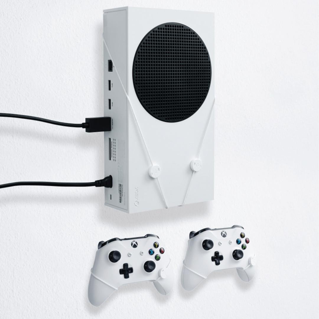 Wall Mount Bundle XBOX Series S Wandhalterung, XSS + 2x Controller, Weiß