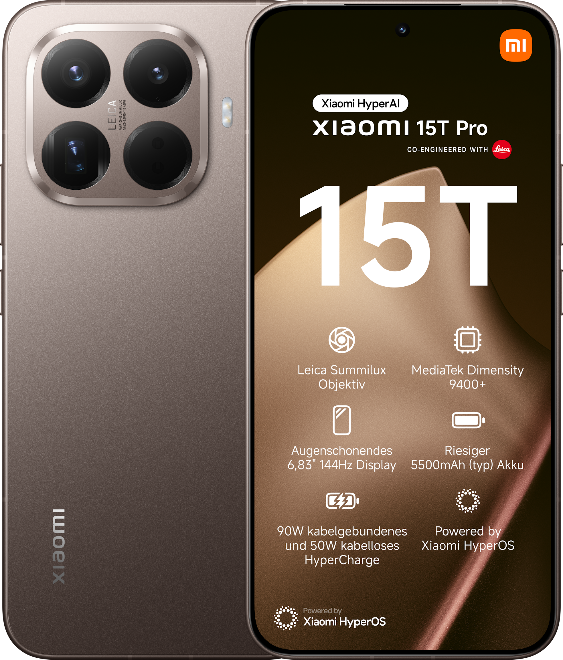 Thumbnail - 15T Pro 12GB + 512GB Mocha Gold Smartphone