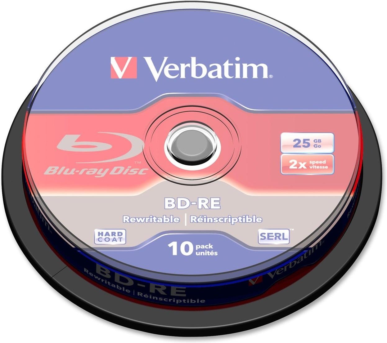 BD-RE 25 GB, 2x, 10er Pack Spindle Blu-Ray-Rohlinge
