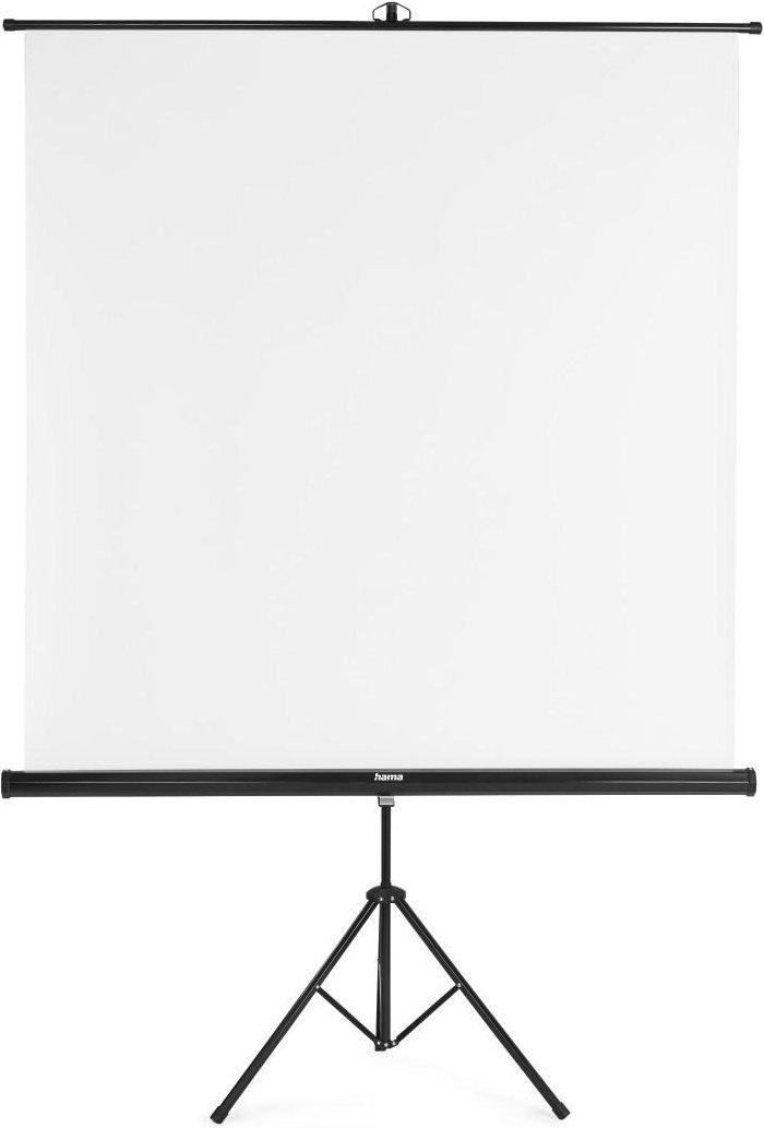 Leinwand mit Stativ, 155 x 155 cm, 2in1, mobiles Set, Teleskoprohr, Weiß (00021574)