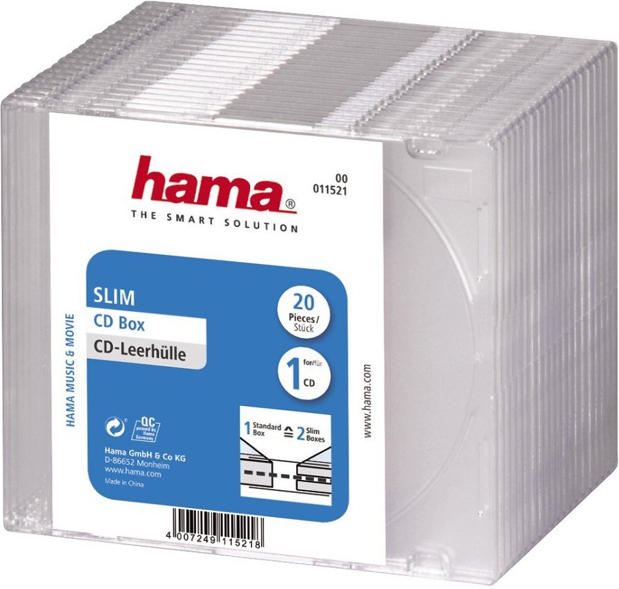 Thumbnail - CD-Slim-Box, 20er-Pack, Transparent, Vorratspack (00011521)