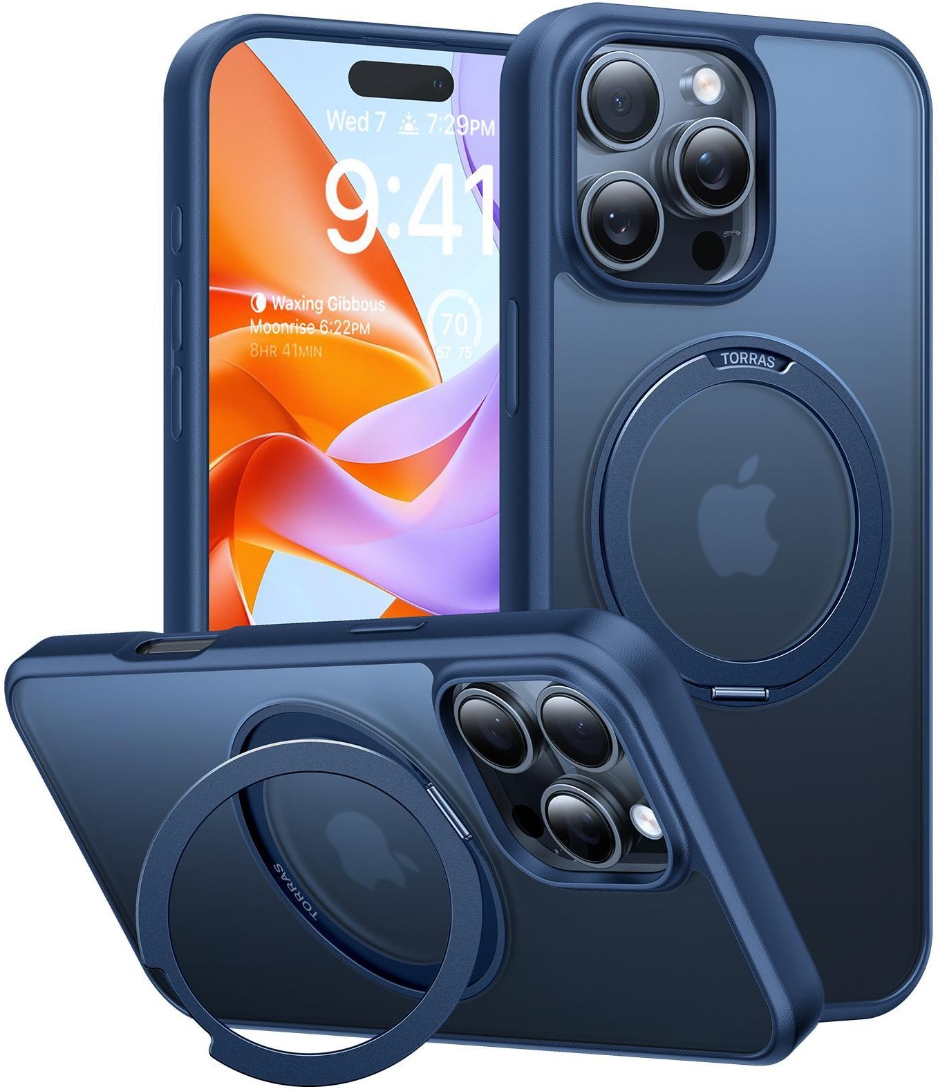 Ostand Pro Series für iPhone 16 Pro Navy Blue Handyhülle