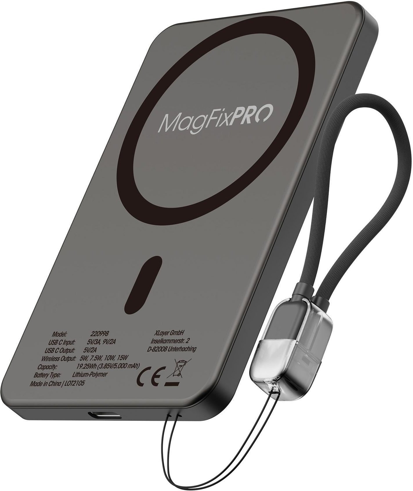 Thumbnail - MagFix Pro Powerbank Ultra Slim 5.000 mAh schwarz