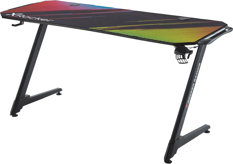 Jaguar Aluminium Carbon mit sound-reaktiver RGB-Beleuchtung Gaming-Tisch