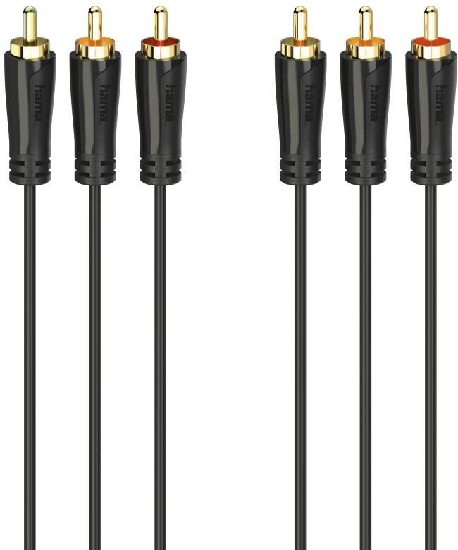 Audio-/Video-Kabel, 3 Cinch-Stecker - 3 Cinch-Stecker, vergoldet, 3,0 m (00205151)