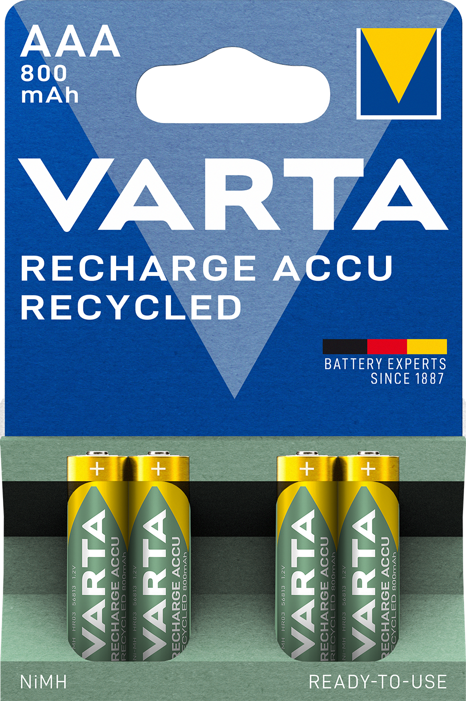 RECHARGE ACCU Recycled AAA, 4er Blister Akku