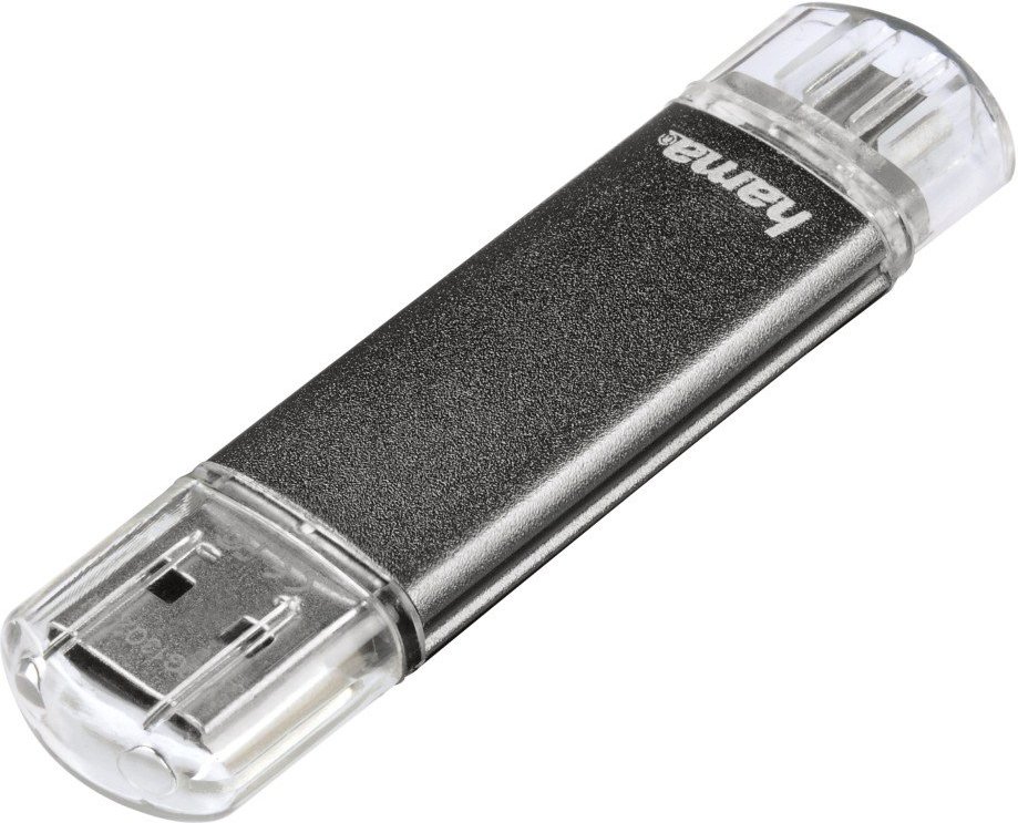 USB-Stick "Laeta Twin", USB 2.0, 32GB, 10MB/s, Grau (00123925)
