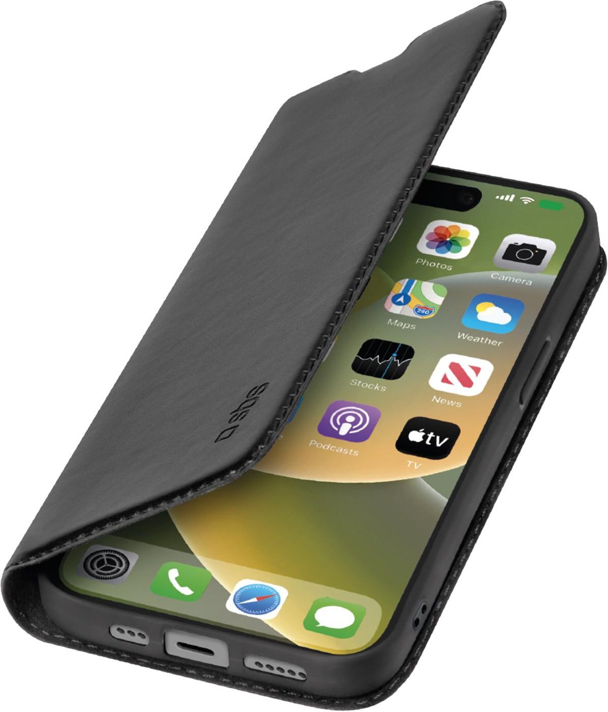 Bookcase Wallet Lite-Hülle für iPhone 15 Plus Schwarz