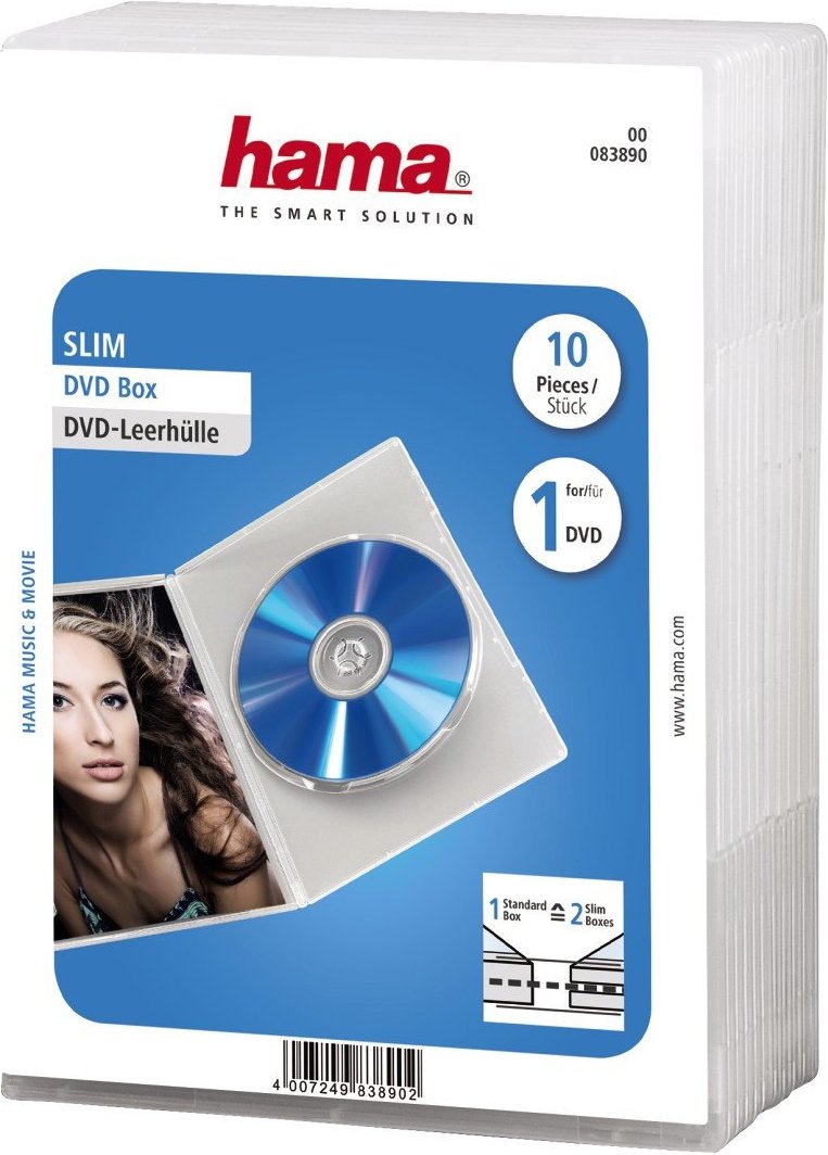DVD-Leerhülle Slim, 10er-Pack, Transparent (00083890)