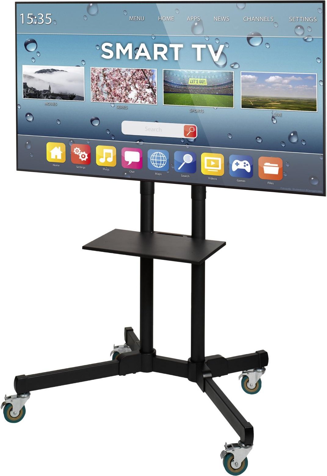 TV-Rollständer für 108 cm (43") bis 215,9 cm (85") TV-Geräte, höhenverstellbar (61004)