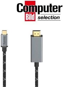 Video-Kabel, USB-C-Stecker - HDMI™-Stecker, Ultra-HD 4K@60Hz, Alu, 1,50 m (00200507)