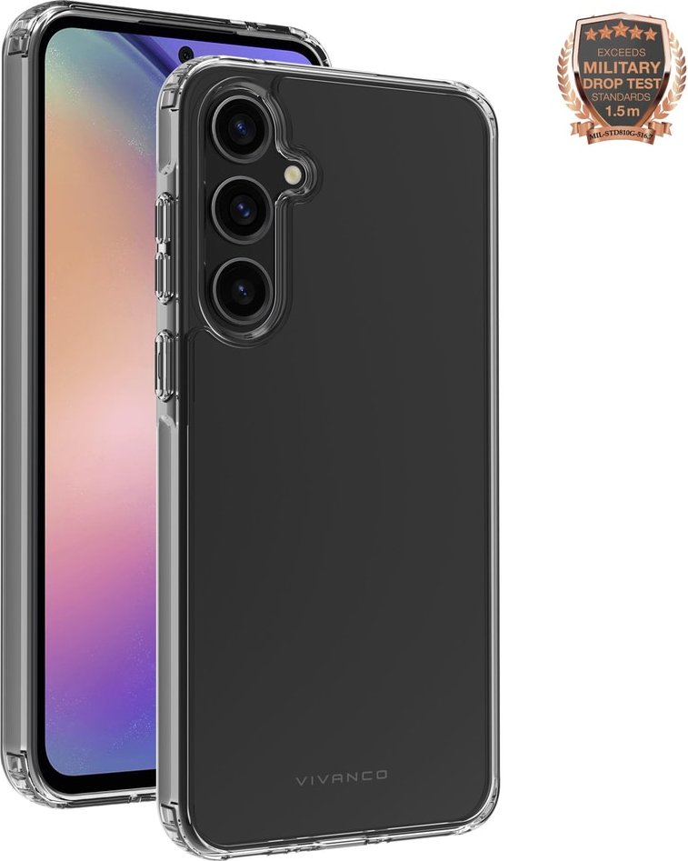 Safe and Steady, Anti Shock Cover für Galaxy A55 5G, 1.5m Drop-Protection Transparent (64095)