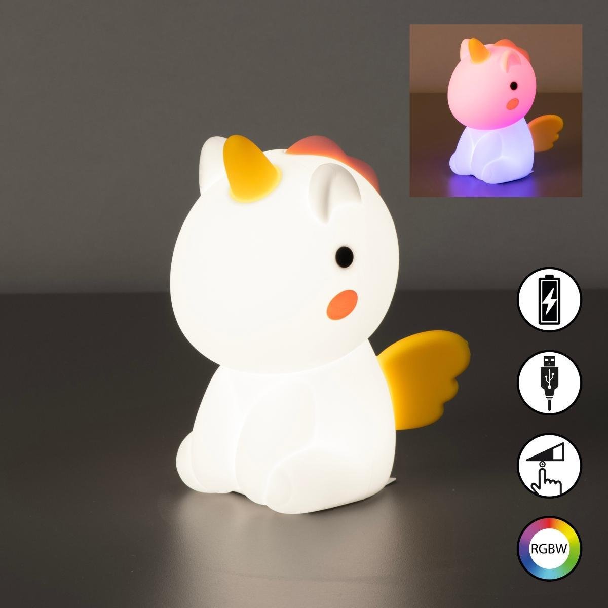 Silikon Nachtleuchte, Unicorno | weiß