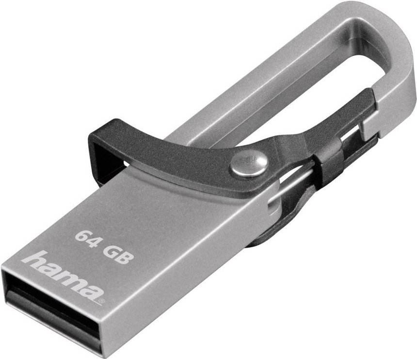 USB-Stick "Hook-Style", USB 2.0, 64 GB, 15MB/s, Grau (00123922)