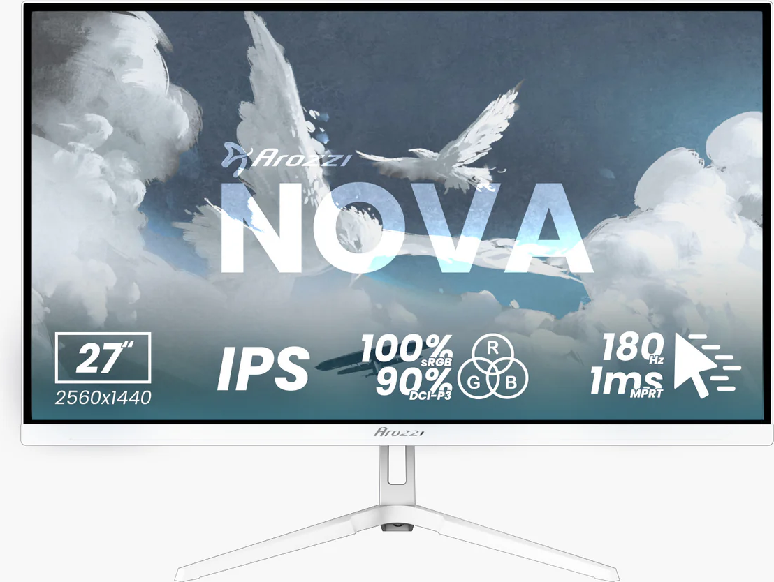 Nova, Weiß, 27 Zoll, QHD, IPS, 180 Hz, 1 ms Gaming-Monitor
