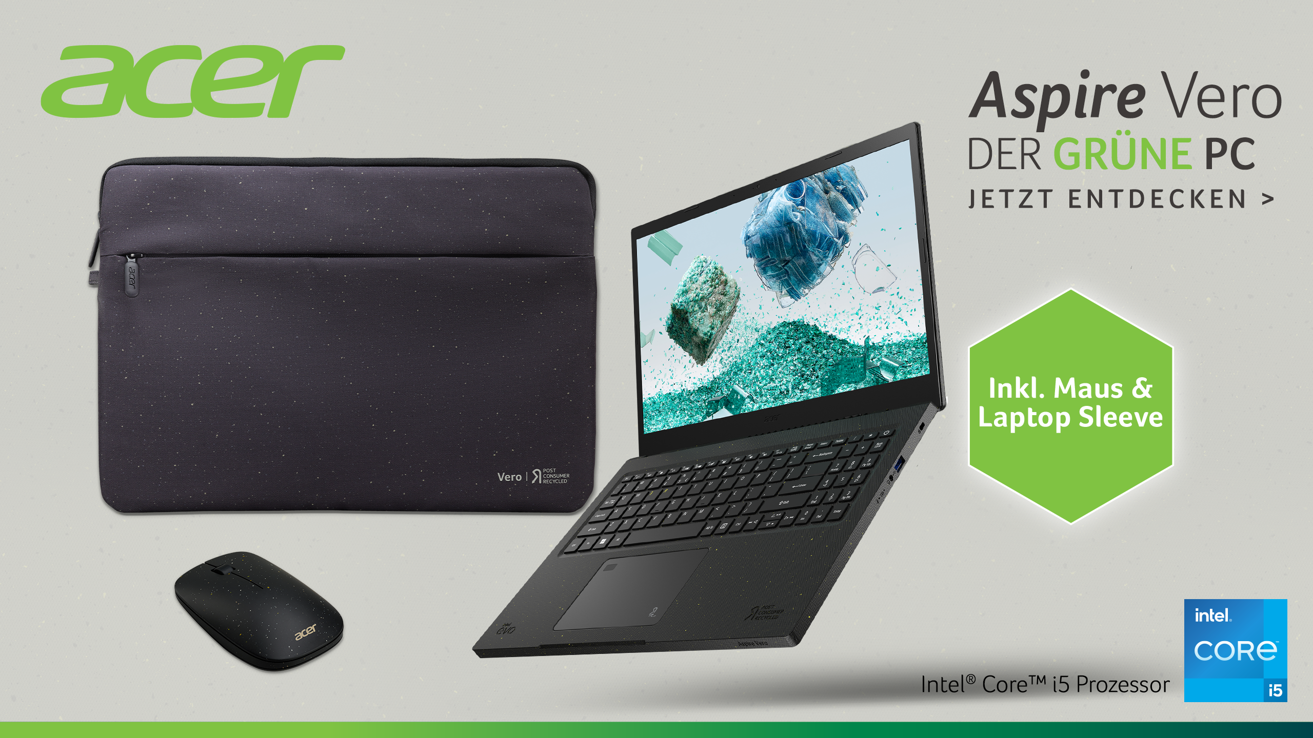 Notebook Aspire Vero (AV15-52-5023), Schwarz, 15,6 Zoll, Full-HD, Intel Core i5-1235U, 8 GB, 512 GB M.2 SSD