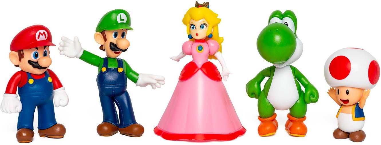 Super Mario Fig. 6,5cm 5er Set Spielfiguren-Set