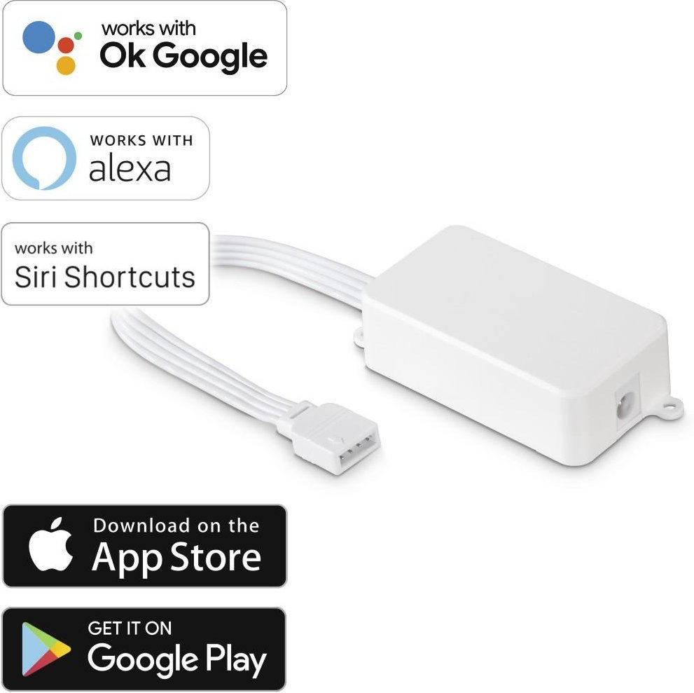 WLAN-Controller für LED-Strip, für Sprach- und Appsteuerung, RGB, Adapter (00176568)