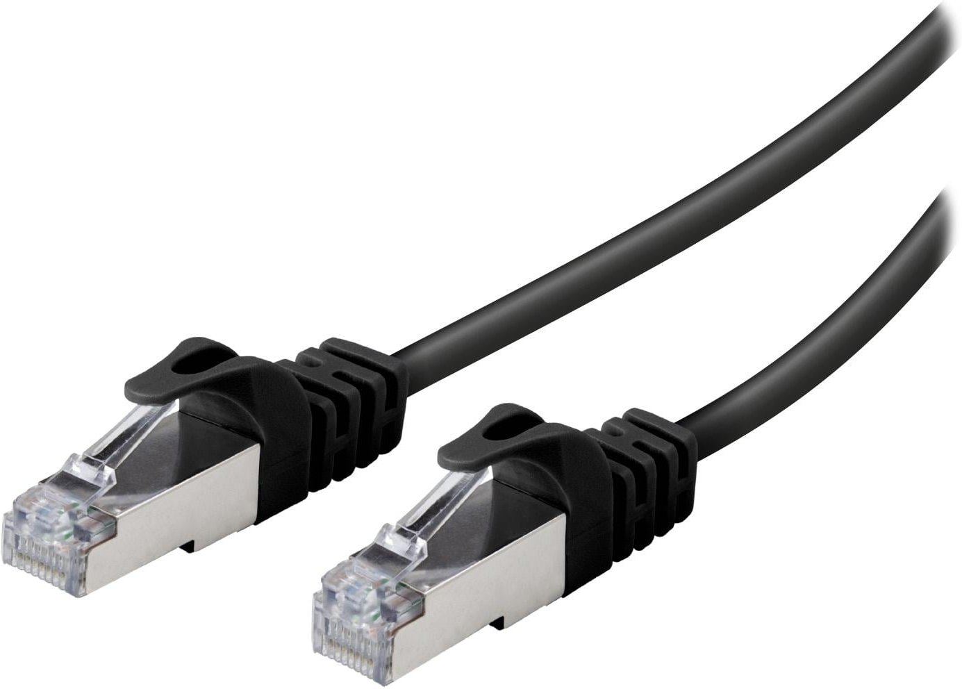 S/FTP CAT 6a Netzwerkkabel, 0,5m, schwarz