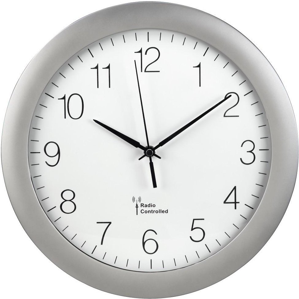 DCF-Funkwanduhr "PG-300", Silber (00186337)