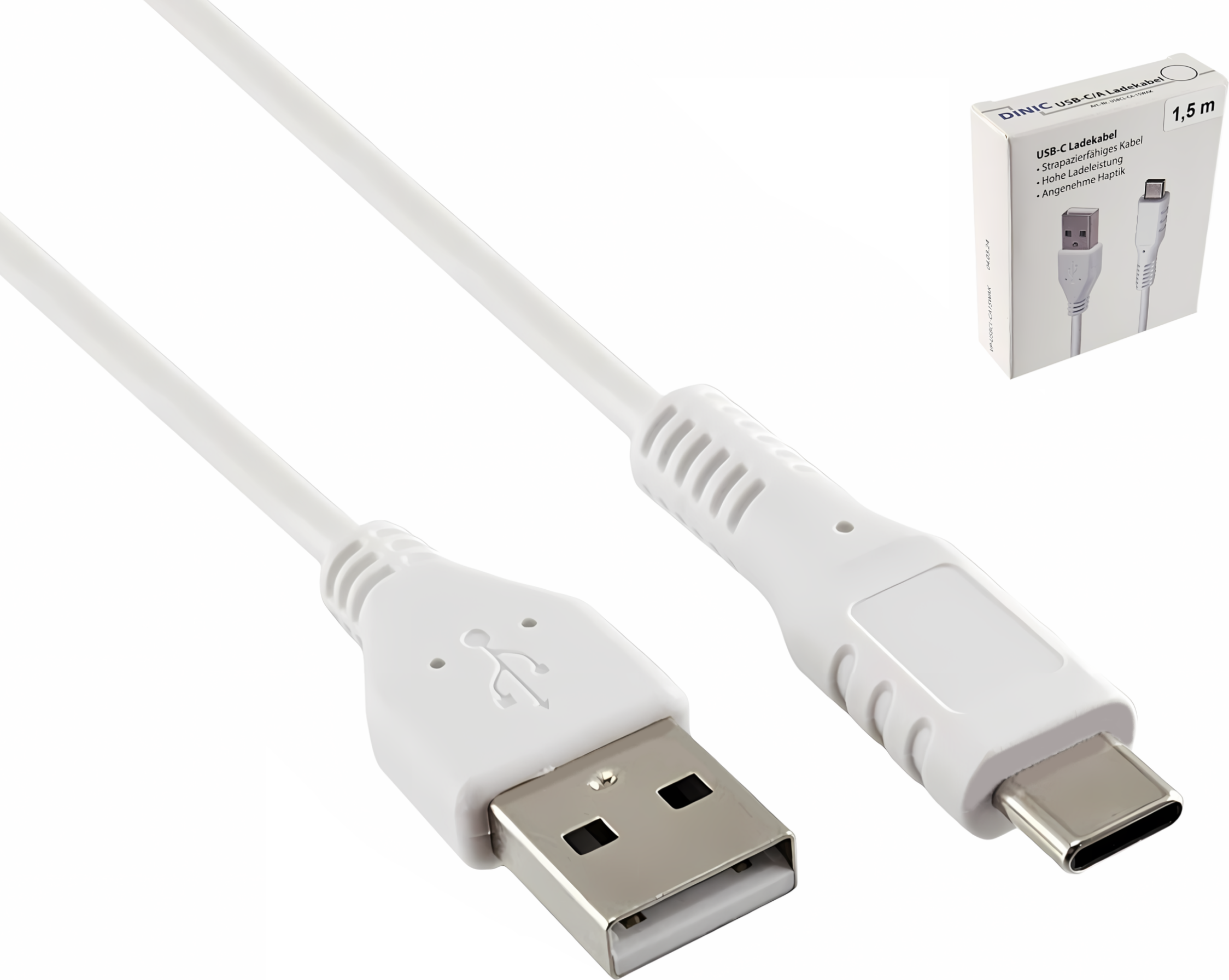 USB C auf A Ladekabel 1,50m, weiß