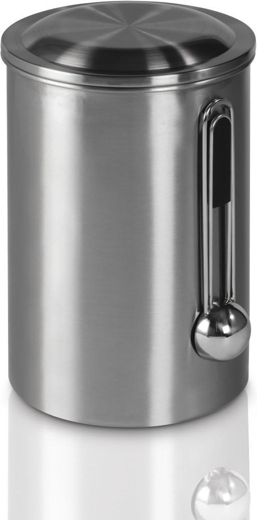 Thumbnail - Edelstahldose für 1 kg Kaffeebohnen, mit Löffel, Silber (00111252)