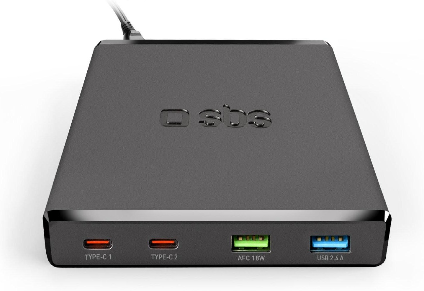 Thumbnail - GaN-Ladestation mit 4 Ports für ultraschnelles Laden, 75 W, USB-A und USB-C, Schwarz