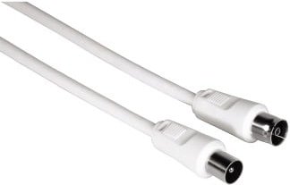 Thumbnail - Antennen-Kabel Koax-Stecker - Koax-Kupplung, 3 m, 75 dB, Weiß (11901)
