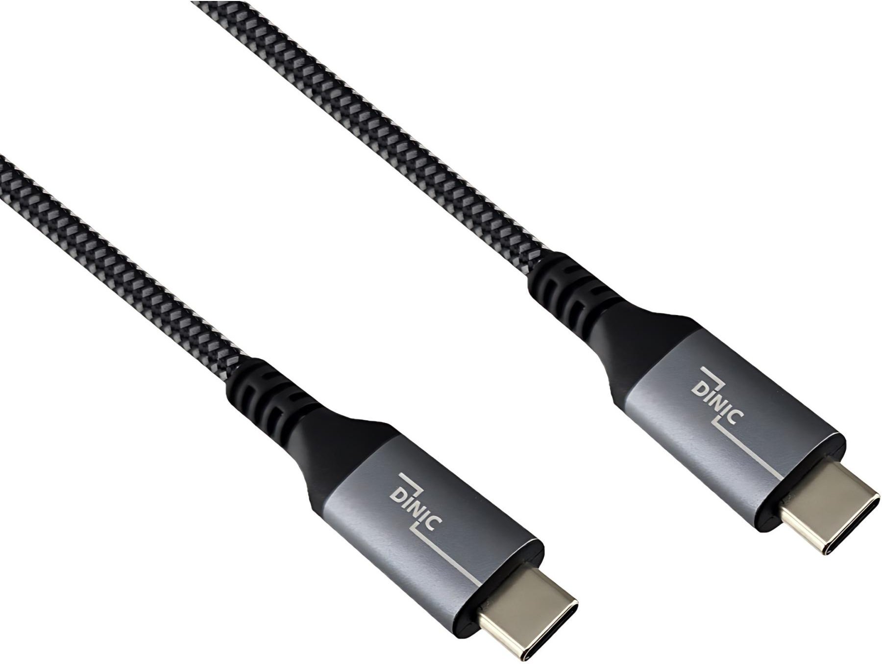 USB-C 4.0 Daten u. Ladekabel, 1m, Typ C auf C, PD 240W, 40Gbps, Alu Stecker, Nylon Kabel, Schwarz