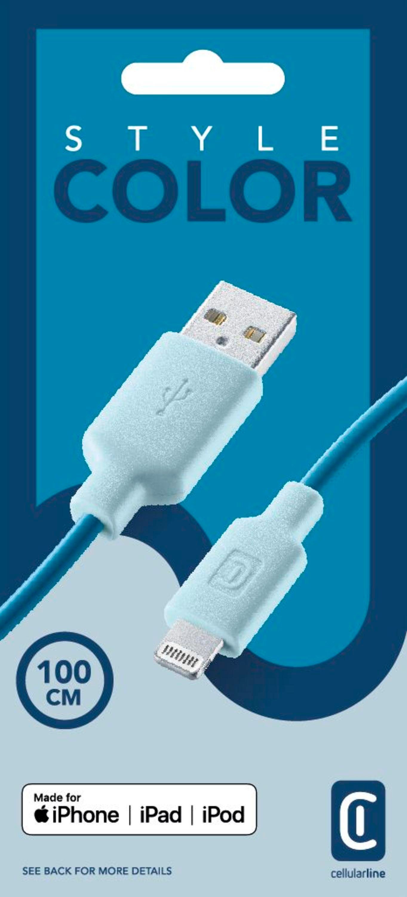 Style Color Data Cable USB Typ-A/ Lightning 1m Blue (61080)
